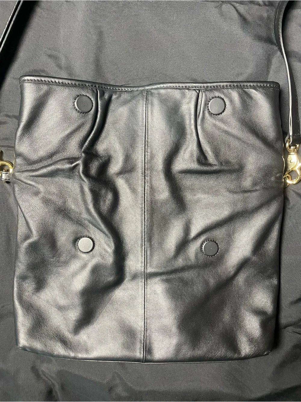 Tory Burch Black Pebbled Leather Foldover Crossbody Convertible Bag Excellent